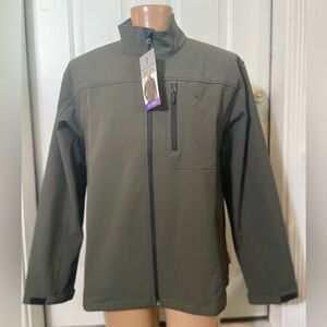 Free Country~NWT~Men’s~Dark Olive~Super Softshell~4-Way Stretch~Jacket~Size XXL